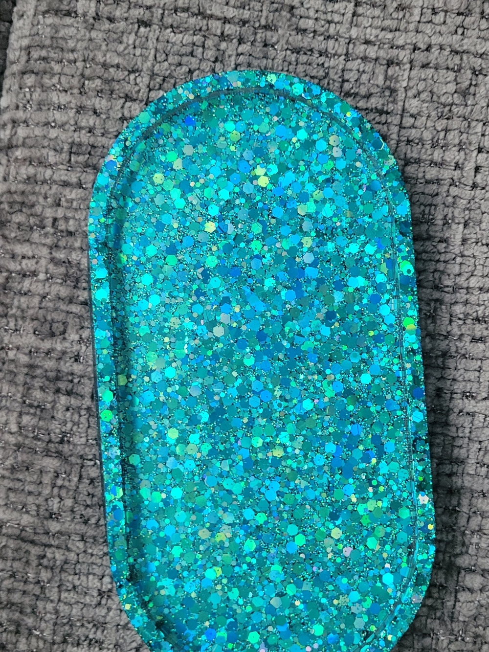 Glitter Oval Tray w/grinder - Teal Sparkle